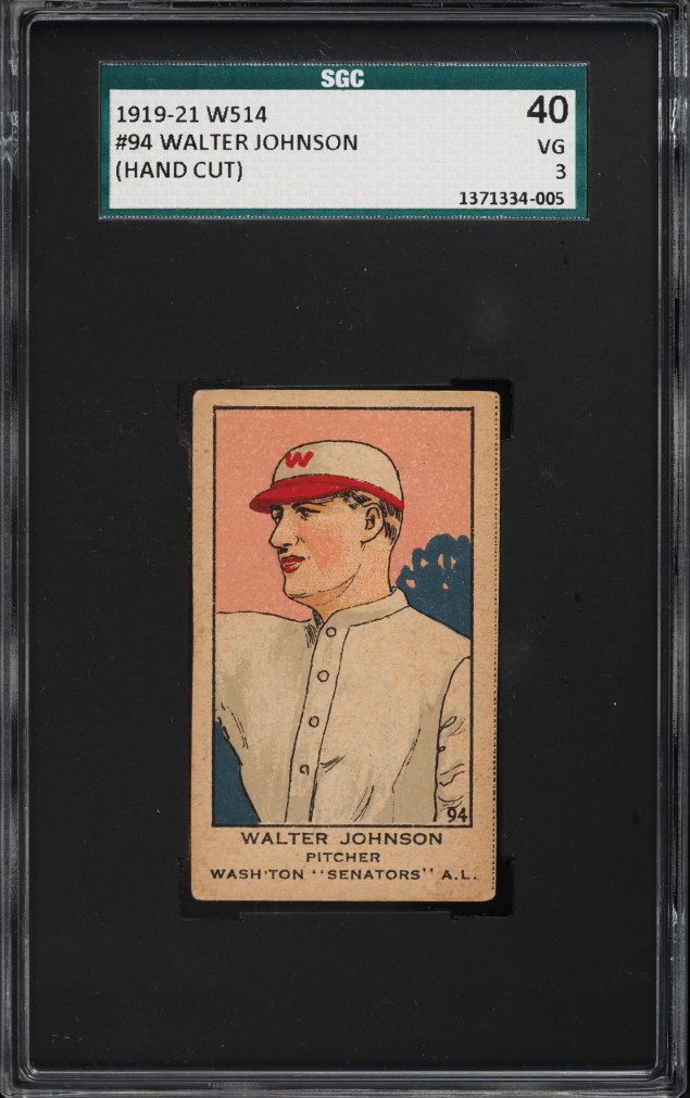 1919 W514 Strip Card Walter Johnson #94 SGC 3 VG (PWCC-A)
