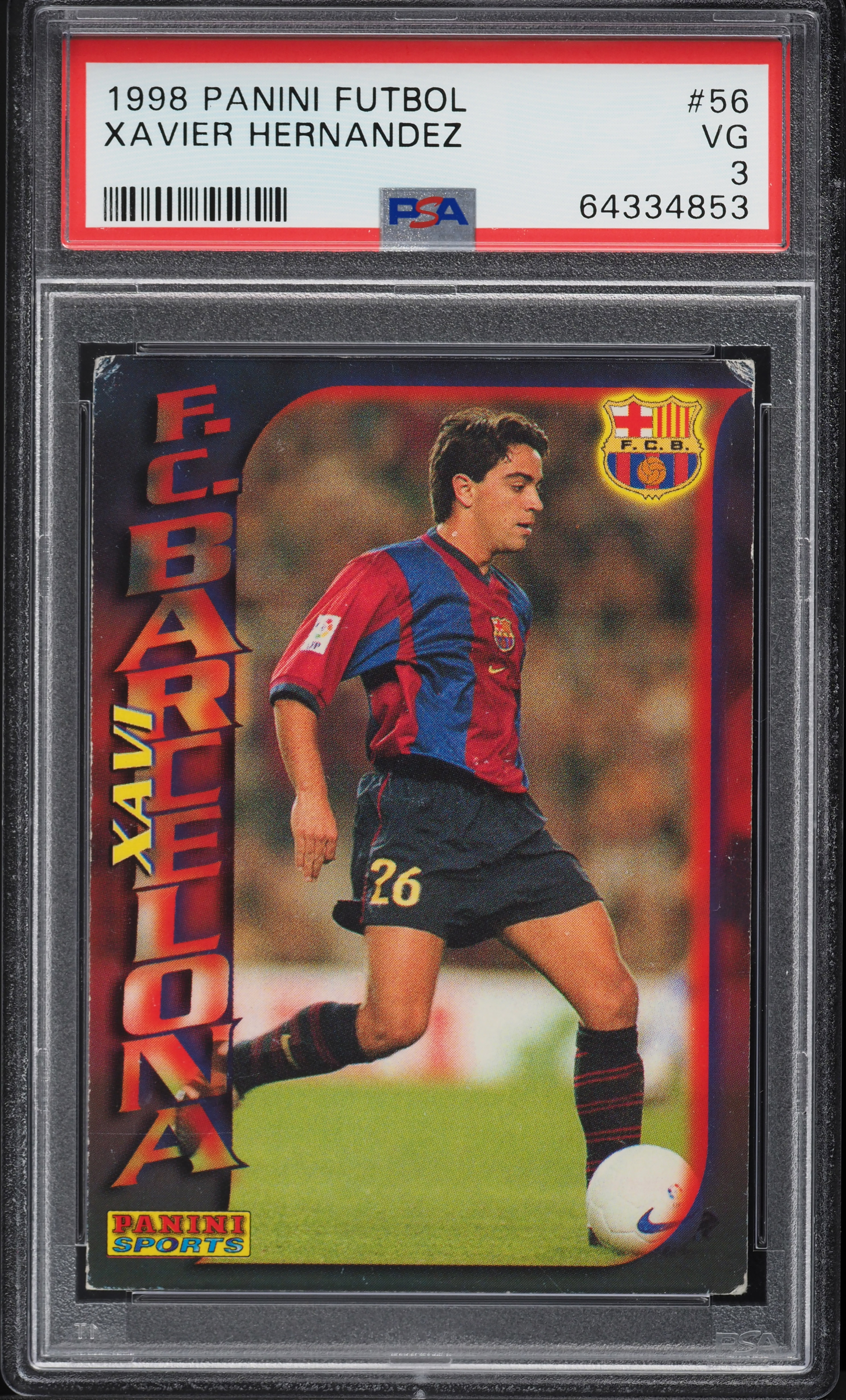 1998 Panini Futbol Xavi Hernandez ROOKIE #56 PSA 3 VG on Fanatics