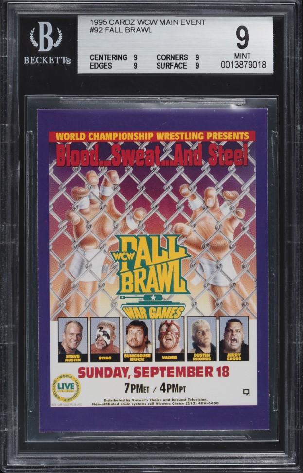 1995 Cardz WCW Main Event Fall Brawl #92 BGS 9 MINT