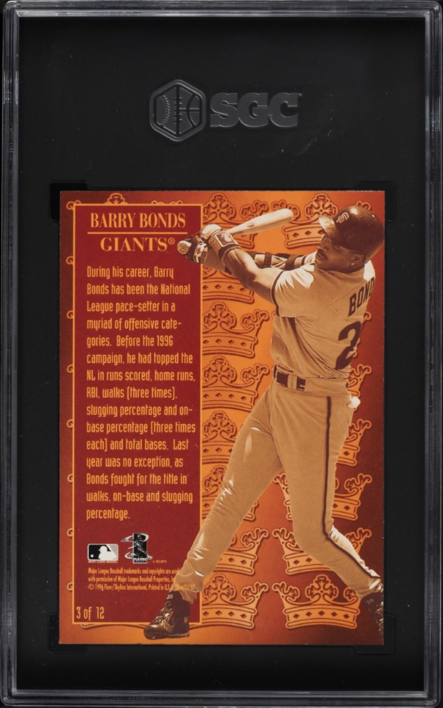 1997 Ultra Season Crowns Barry Bonds #3 SGC 10 GEM MINT