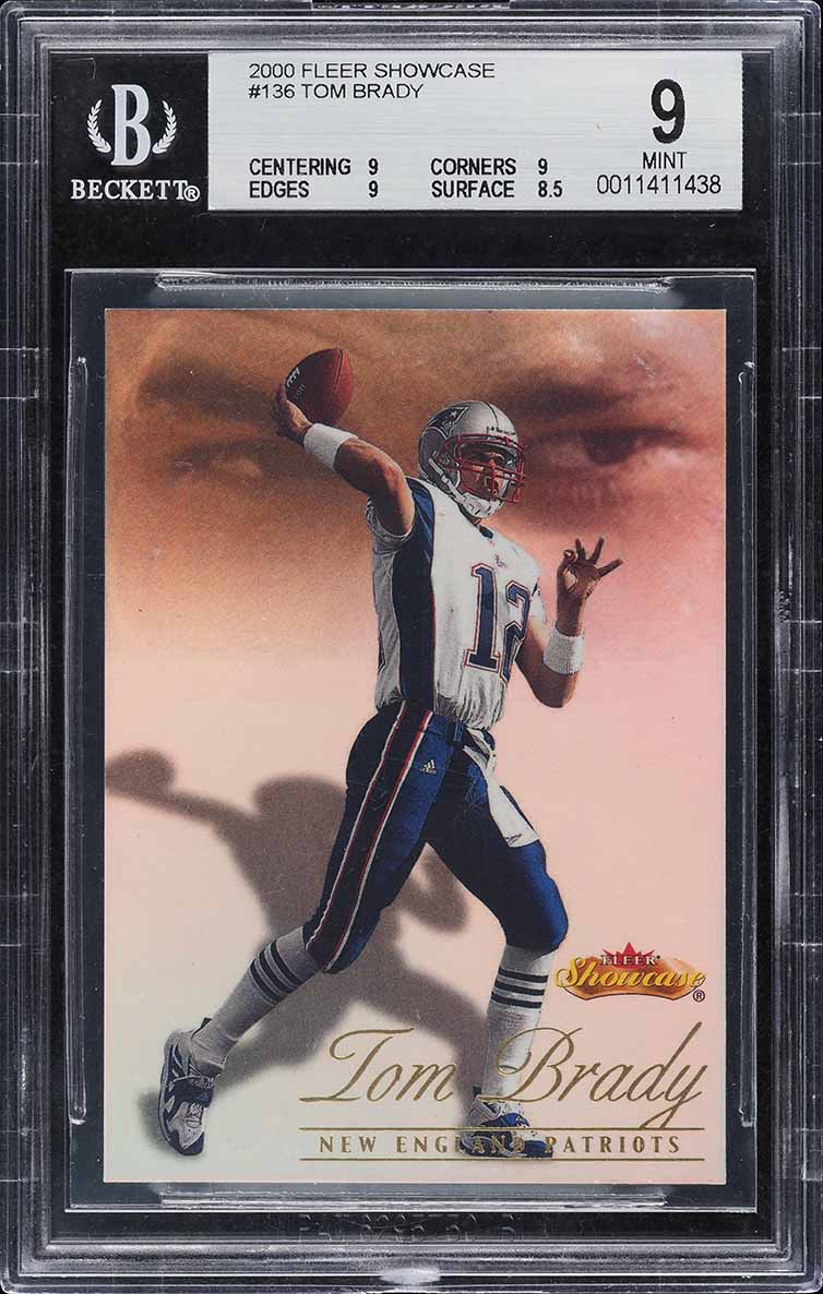 2000 Fleer Showcase Tom Brady ROOKIE /2000 #136 BGS 9 MINT