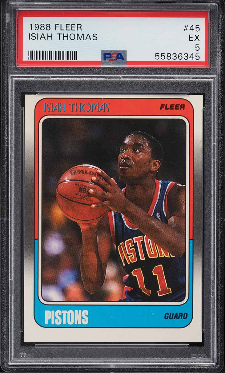 1988 Fleer Basketball Isiah Thomas #45 PSA 5 EX