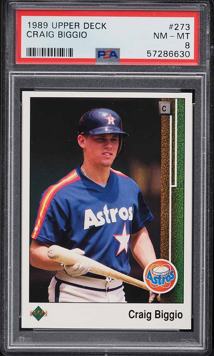 1989 Upper Deck Craig Biggio ROOKIE #273 PSA 8 NM-MT