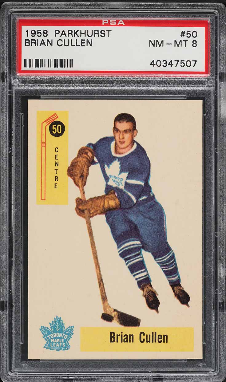 1958 Parkhurst Brian Cullen #50 PSA 8 NM-MT