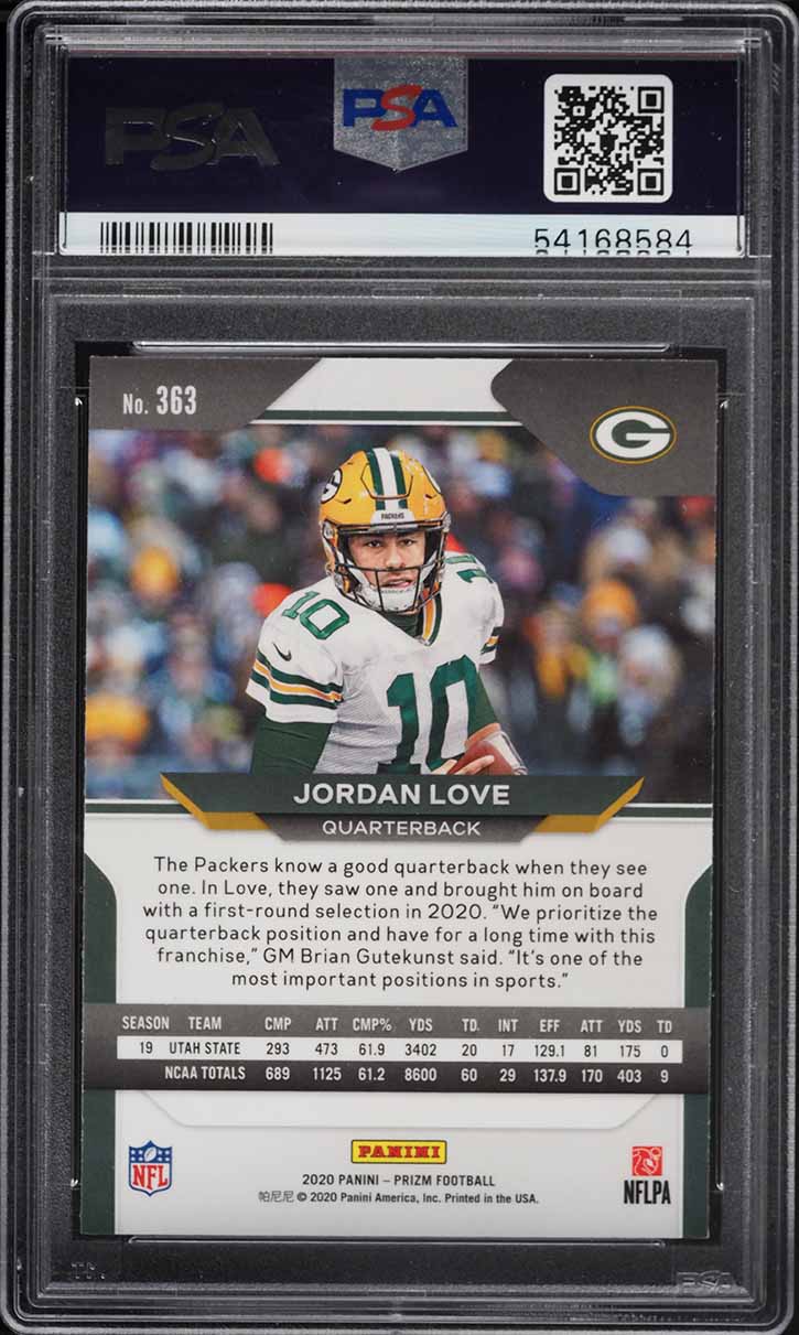 2020 Panini Prizm Jordan Love ROOKIE #363 PSA 8 NM-MT