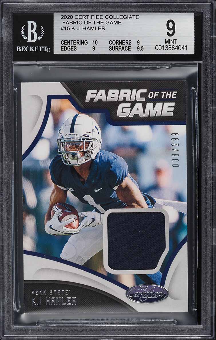 2020 Panini Certified Fabric Of The Game K.J. Hamler ROOKIE PATCH /299 #15 BGS 9