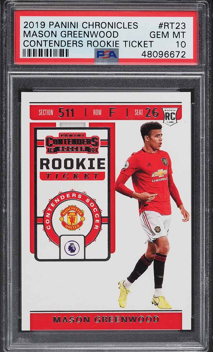 2019 Panini Chronicles Contenders Ticket Mason Greenwood ROOKIE #RT-23 PSA 10