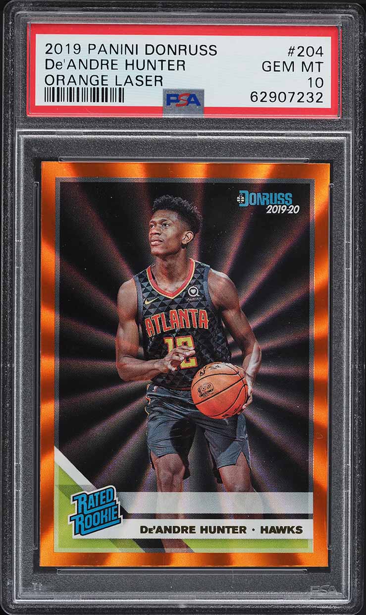 2019 Donruss Orange Laser De'Andre Hunter ROOKIE #204 PSA 10 GEM MINT