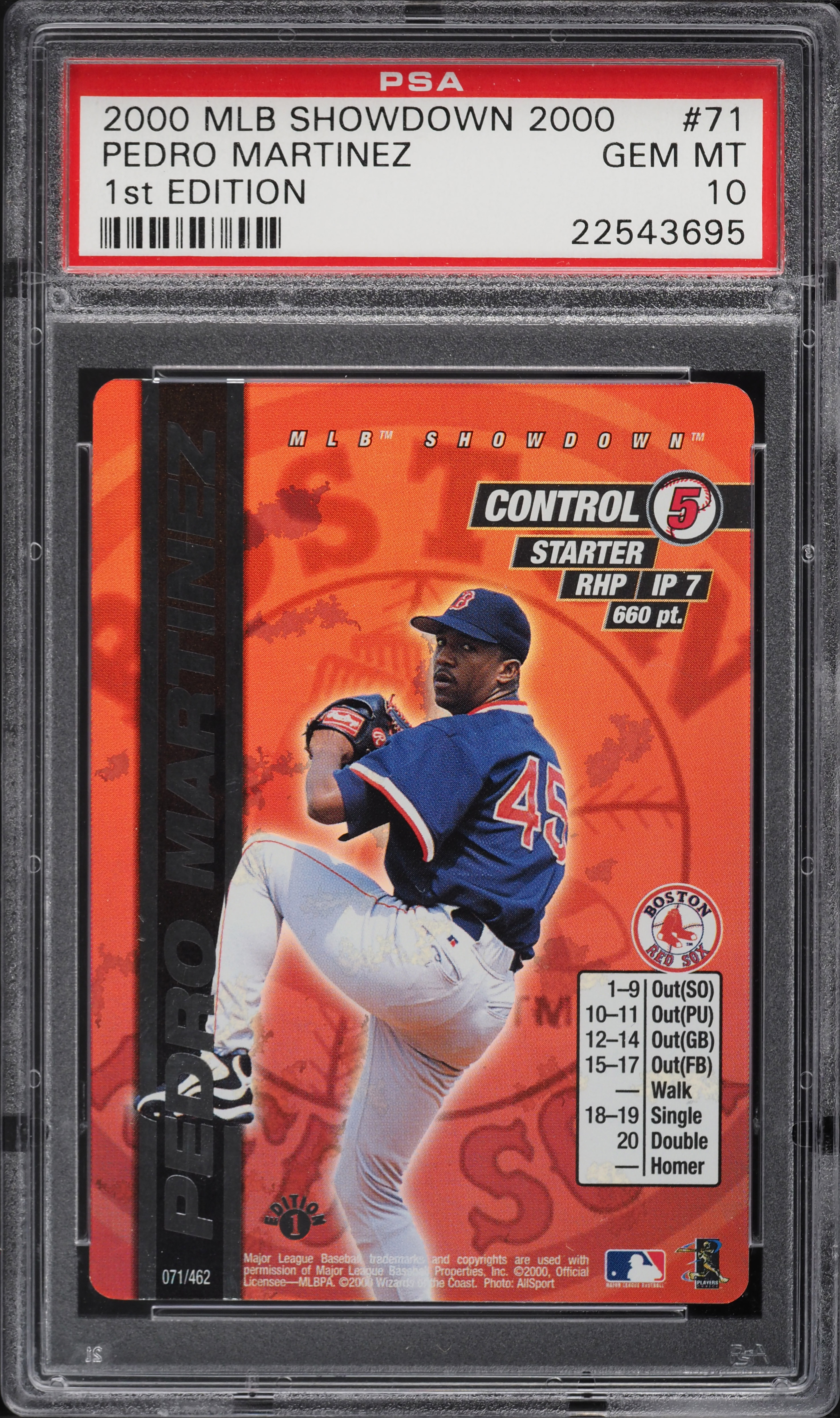 2000 MLB Showdown 1st Edition Pedro Martinez #71 PSA 10 GEM MINT