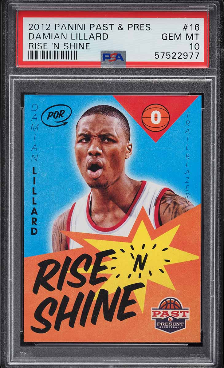 2012 Panini Past & Present Rise 'N Shine Damian Lillard ROOKIE #16 PSA 10