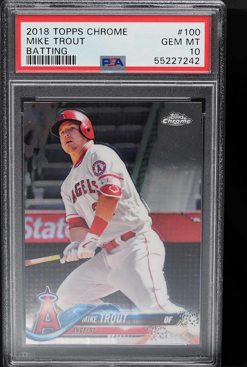 2018 Topps Chrome Batting Mike Trout #100 PSA 10 GEM MINT