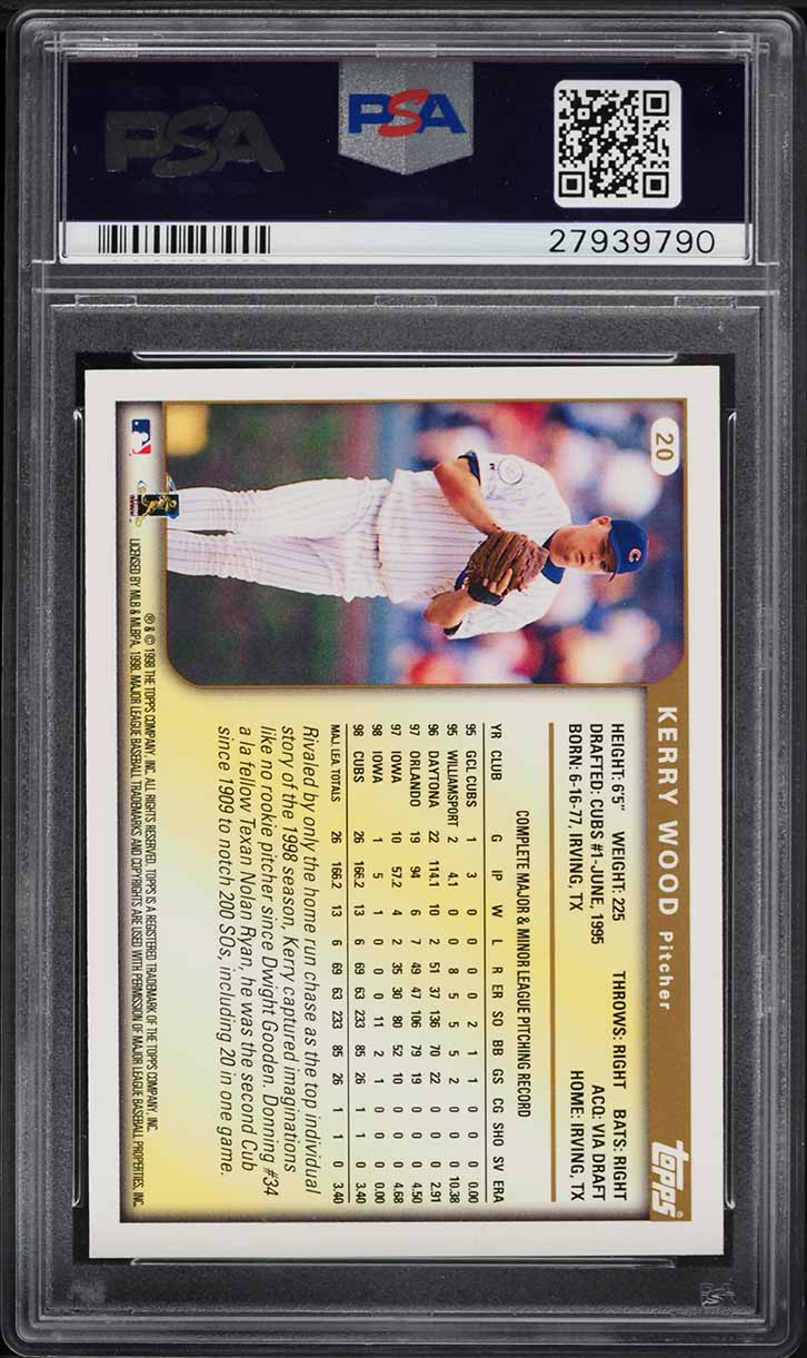 1999 Topps Kerry Wood #20 PSA 10 GEM MINT