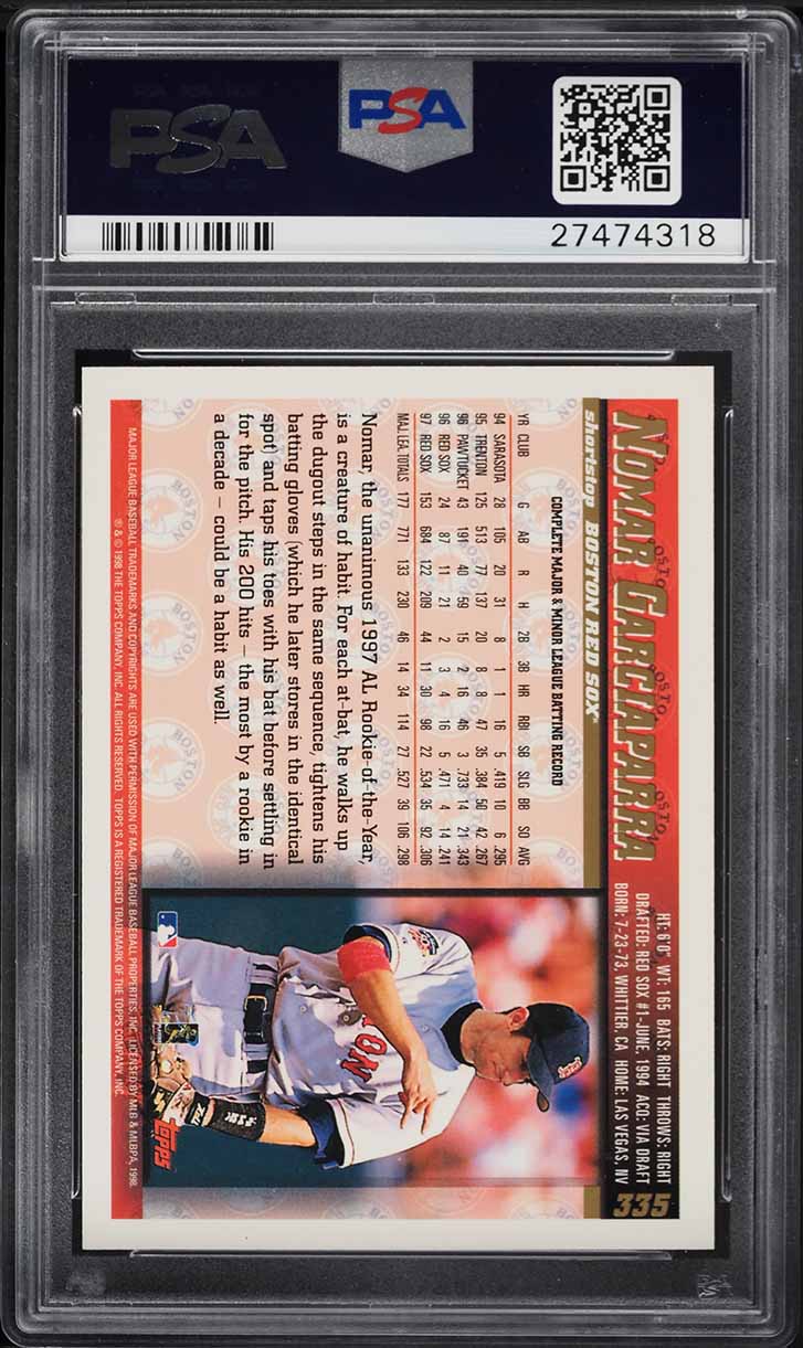 1998 Topps Nomar Garciaparra #335 PSA 10 GEM MINT