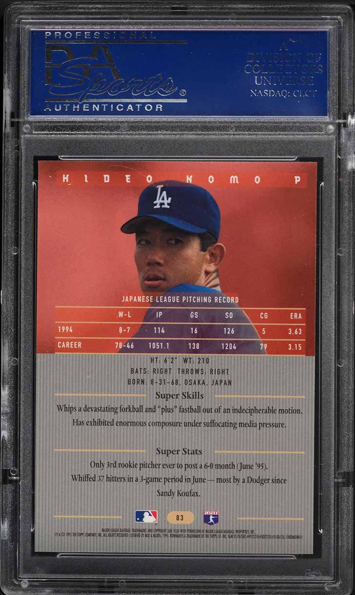 1995 Bowman's Best Red Hideo Nomo ROOKIE #83 PSA 9 MINT
