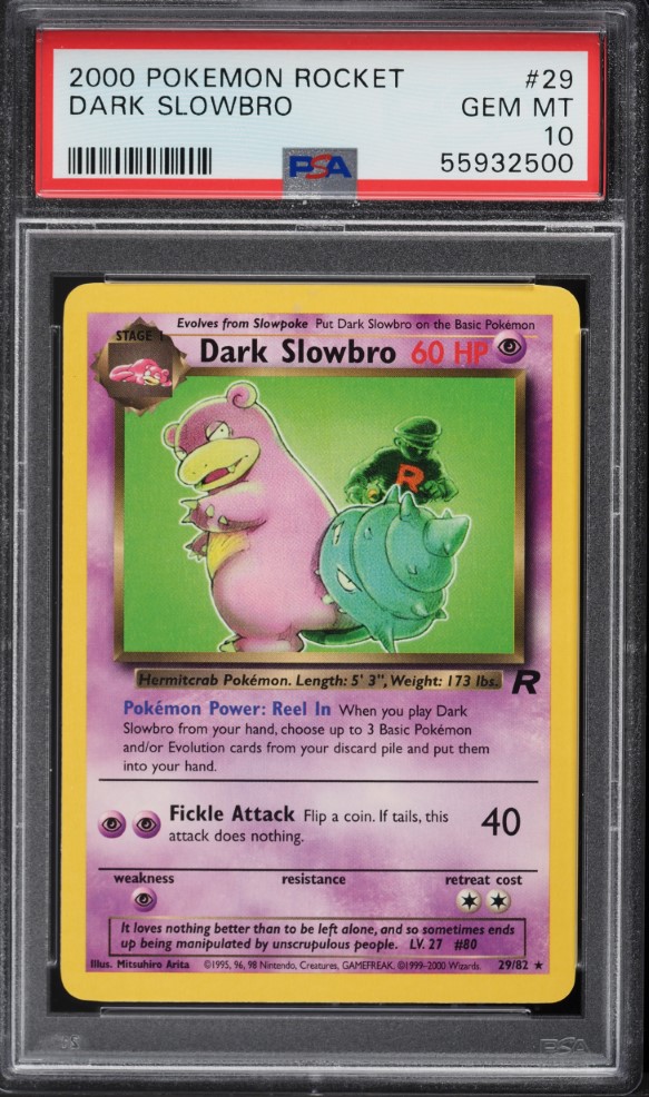 2000 Pokemon Team Rocket Dark Slowbro #29 PSA 10 GEM MINT
