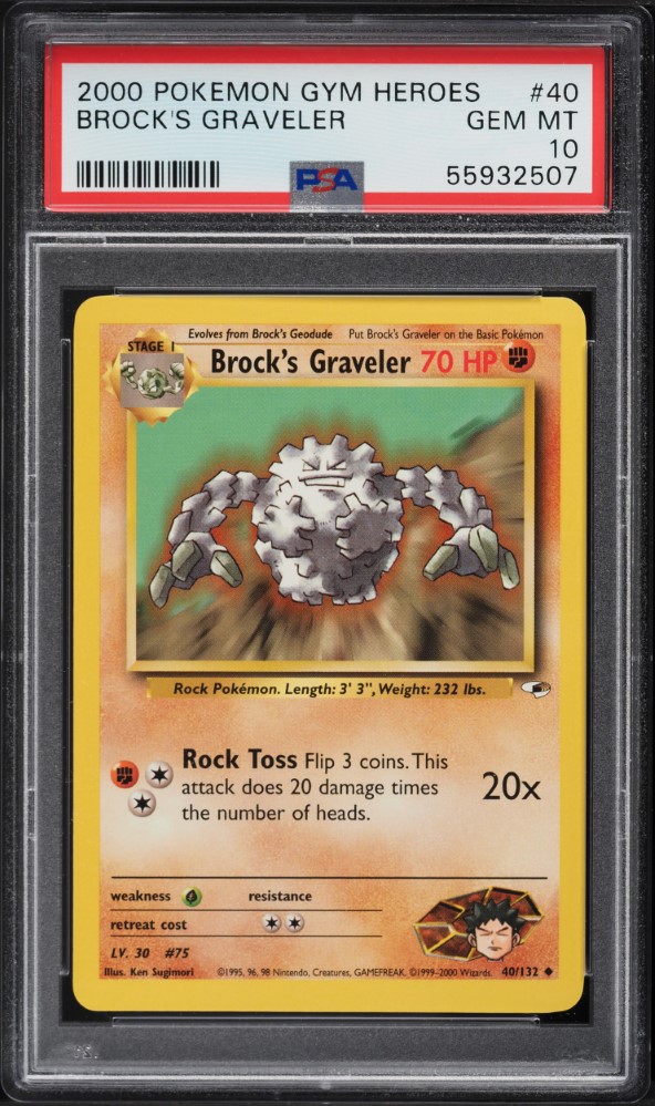 2000 Pokemon Gym Heroes Brock's Graveler #40 PSA 10 GEM MINT