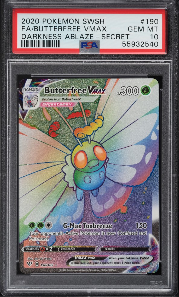 butterfree vmax pokemon card value 190/189 Colorless G 2020 Pokemon SWSH Darkness Ablaze
