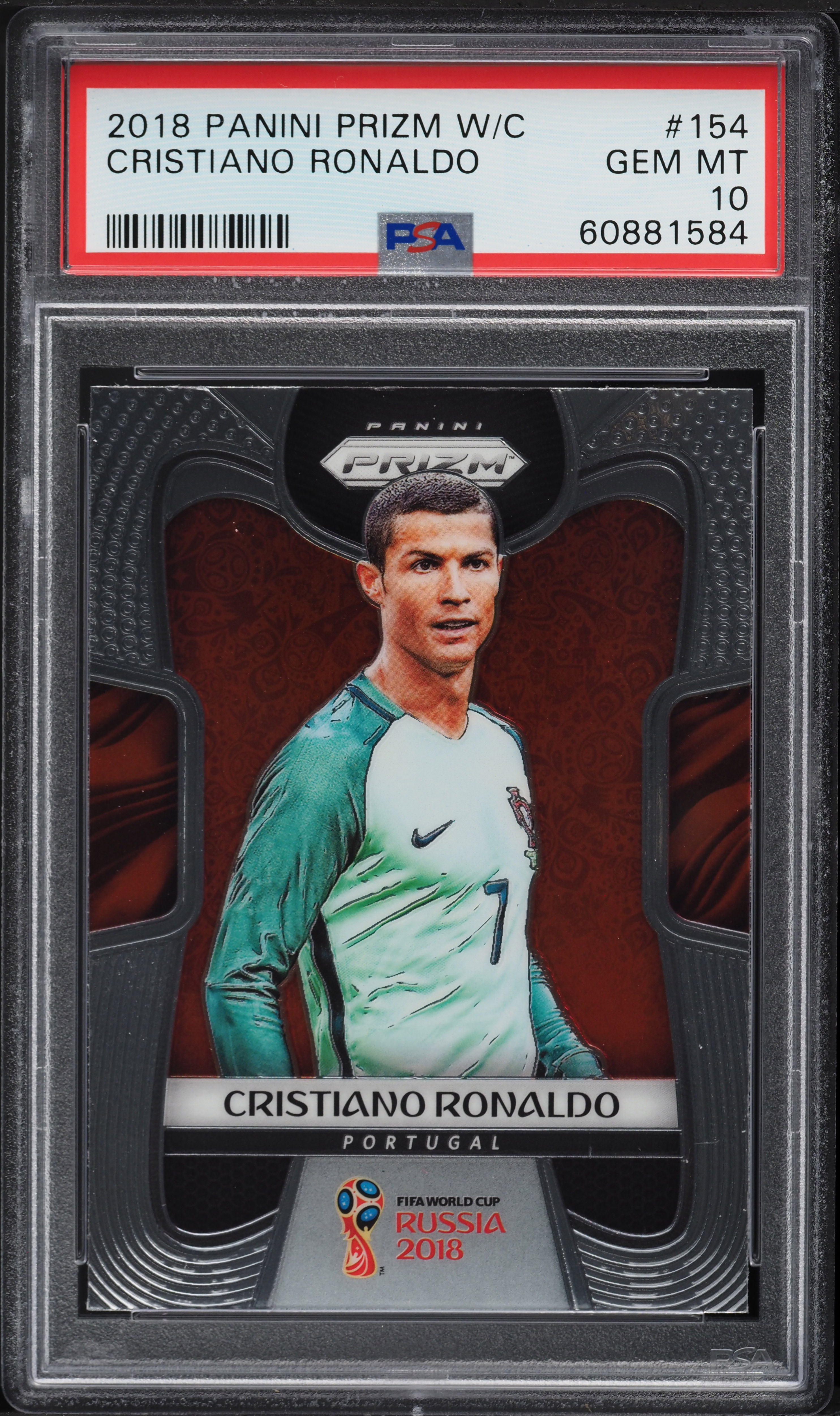 2018 Panini Prizm World Cup Cristiano Ronaldo #154 PSA 10 GEM MINT