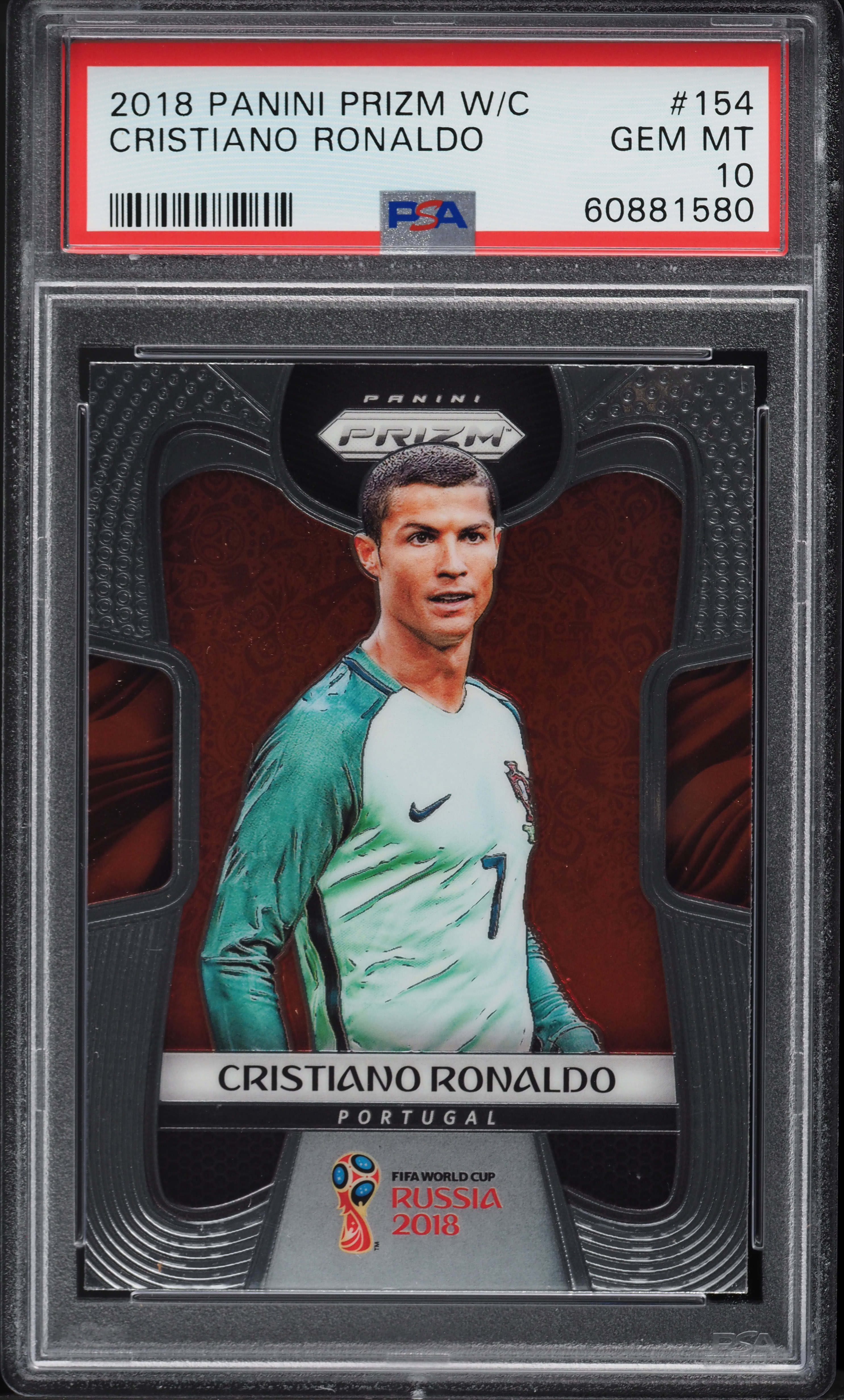 2018 Panini Prizm World Cup Cristiano Ronaldo #154 PSA 10 GEM MINT