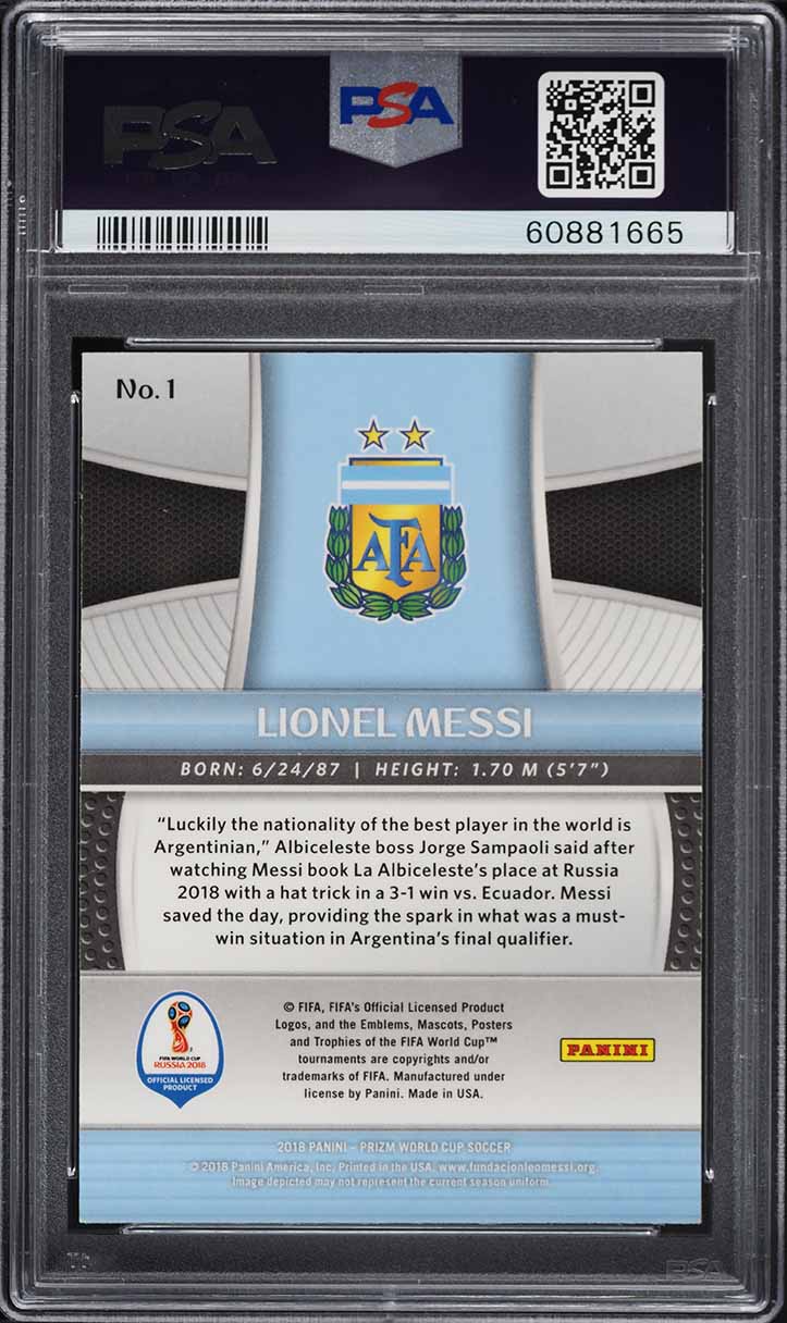 2018 Panini Prizm World Cup Lionel Messi #1 PSA 9 MINT