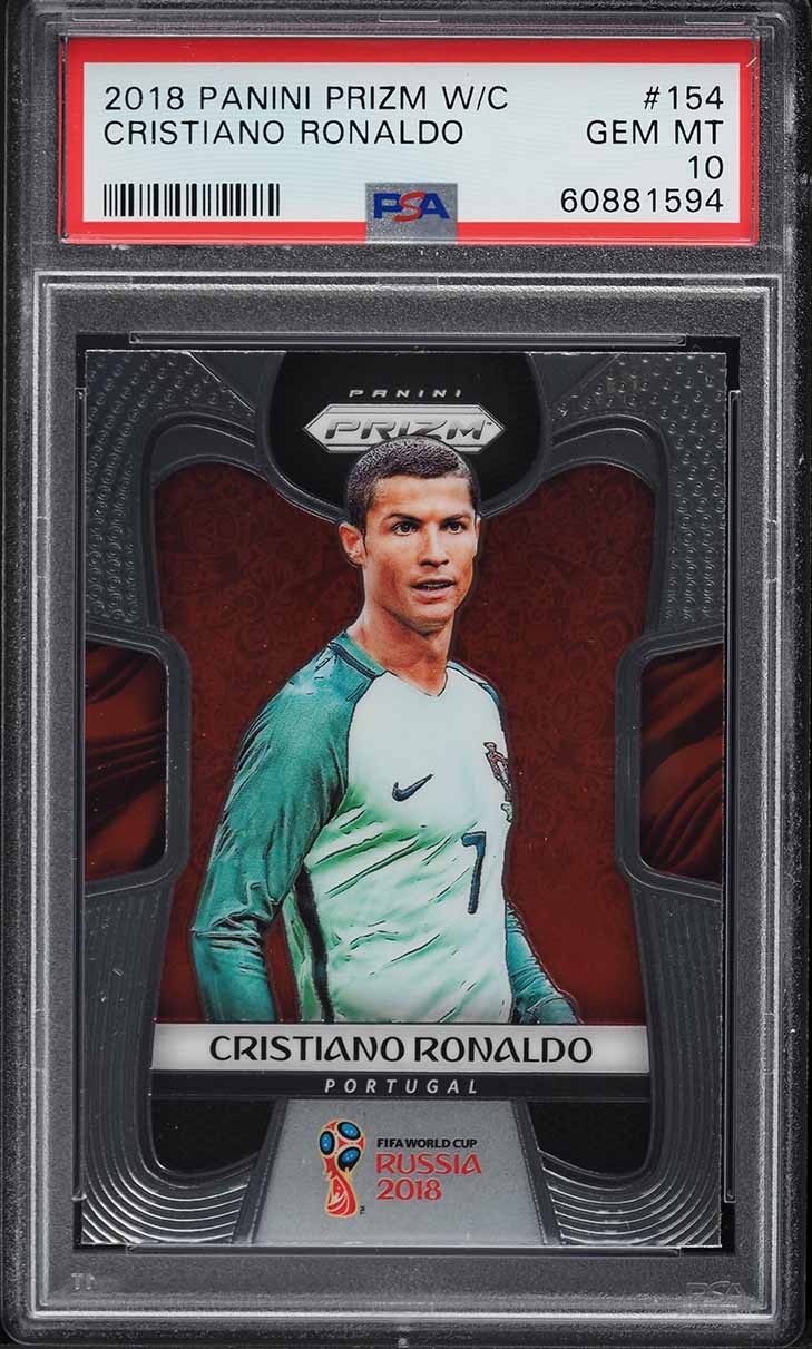 2018 Panini Prizm World Cup Cyrillic Cristiano Ronaldo PSA 10 GEM