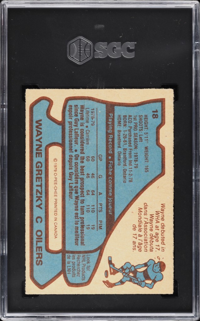 1979 O-Pee-Chee Hockey Wayne Gretzky ROOKIE #18 SGC 6 EXMT