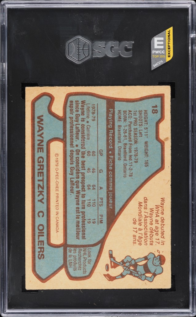 1979 O-Pee-Chee Hockey Wayne Gretzky ROOKIE #18 SGC 4.5 VGEX+