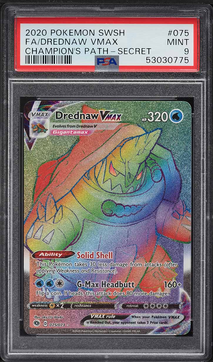 2020 Pokemon Sword & Shield Champion's Path Hyper Rare Drednaw VMAX #75 PSA 9