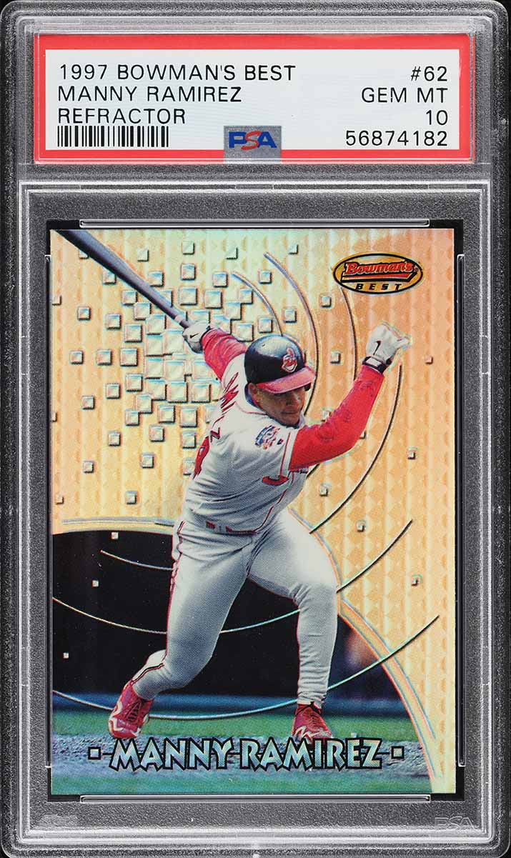 1997 Bowman's Best Refractor Manny Ramirez #62 PSA 10 GEM MINT on