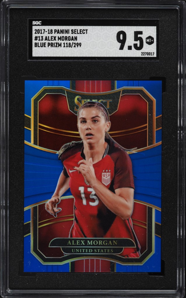 2017 Select Terrace Blue Prizm Alex Morgan /299 #13 SGC 9.5 MINT+