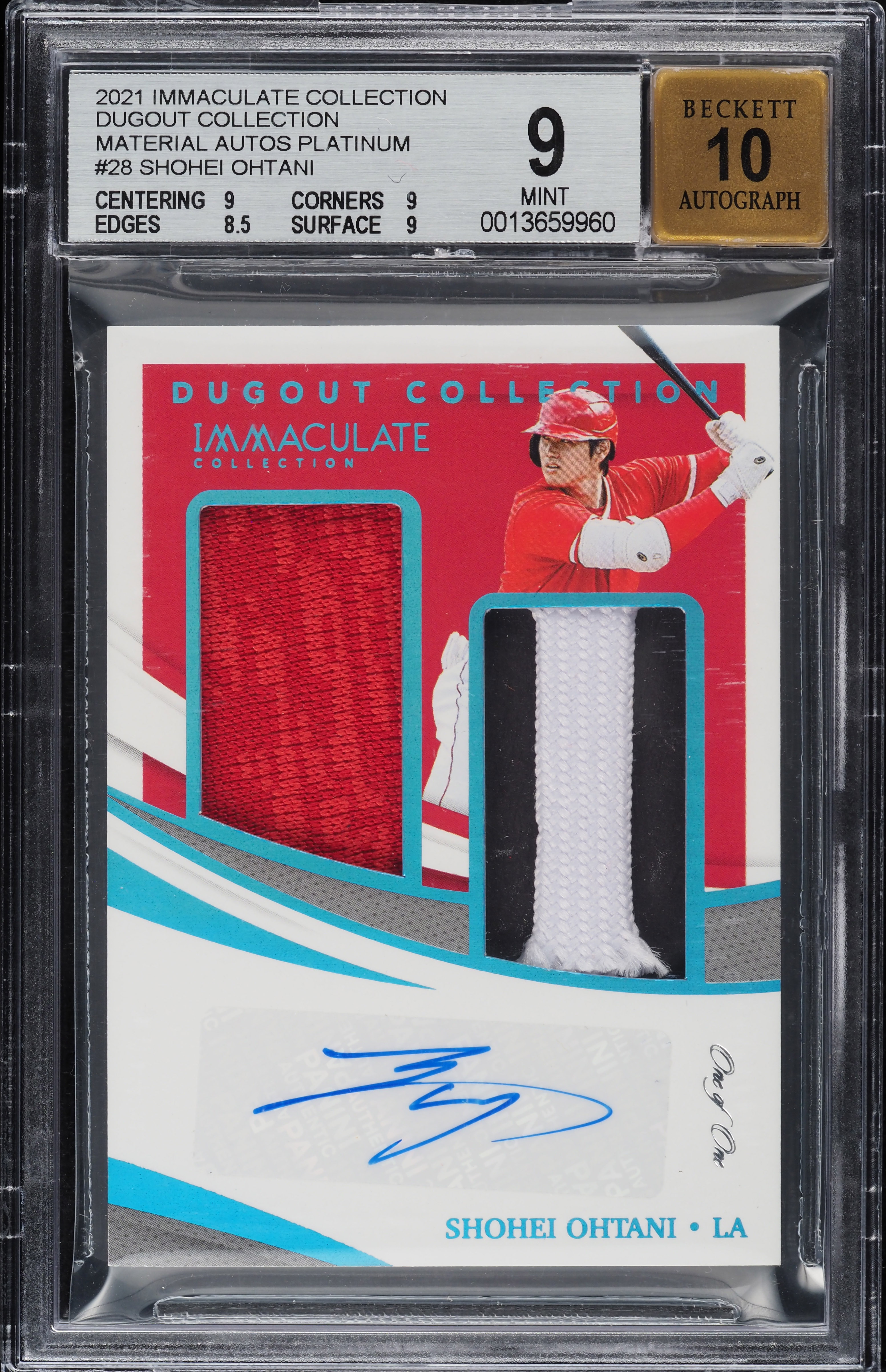 2021 Immaculate Collection Dugout Platinum Shohei Ohtani PATCH 