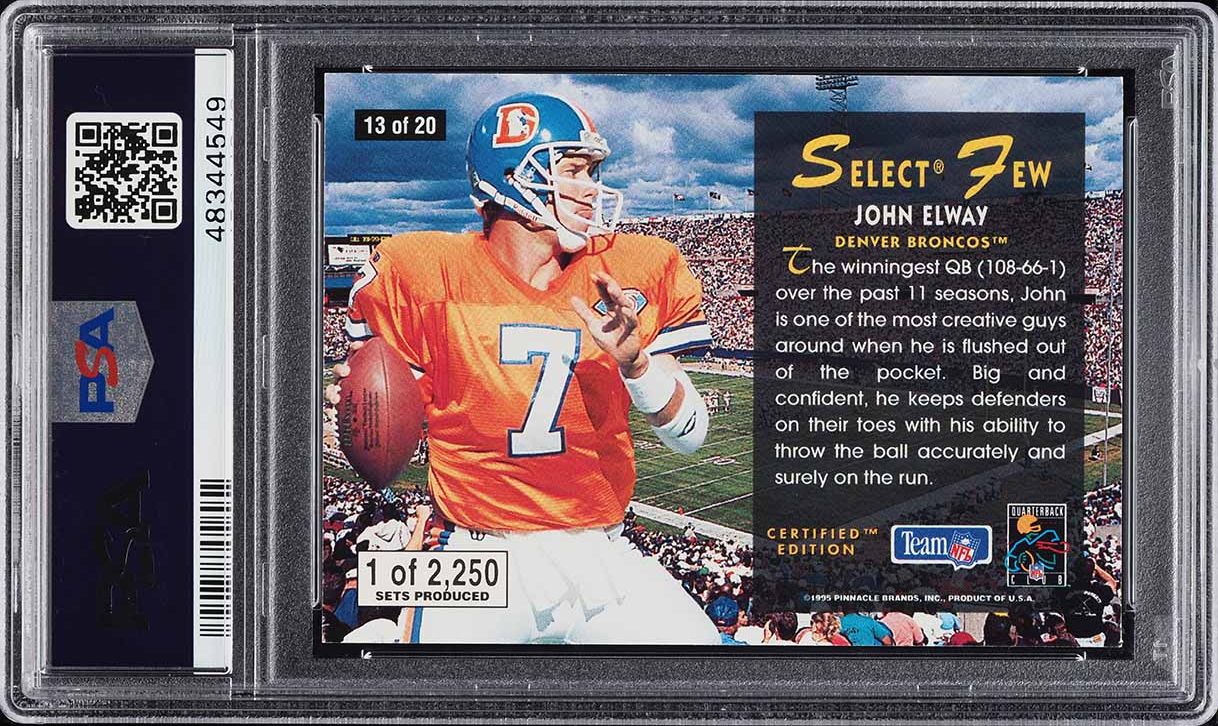 1995 Select Certified Select Few John Elway #13 PSA 10 GEM MINT