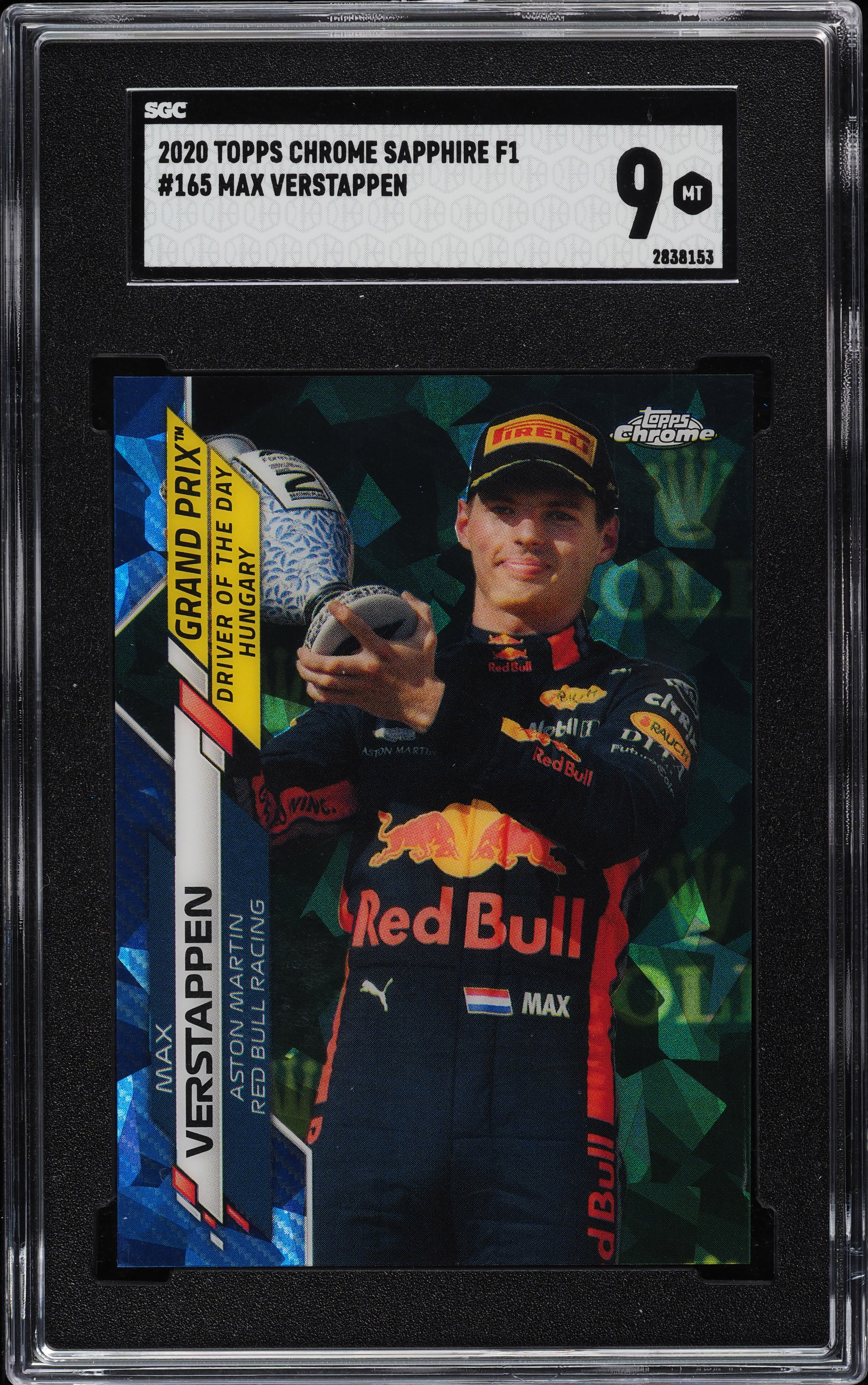 2020 Topps Chrome Formula 1 F1 Sapphire Max Verstappen #165 SGC 9