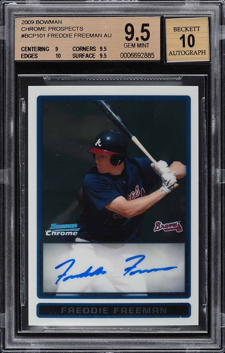 2009 Bowman Chrome Prospects Freddie Freeman ROOKIE AUTO #BCP101 BGS 9.5