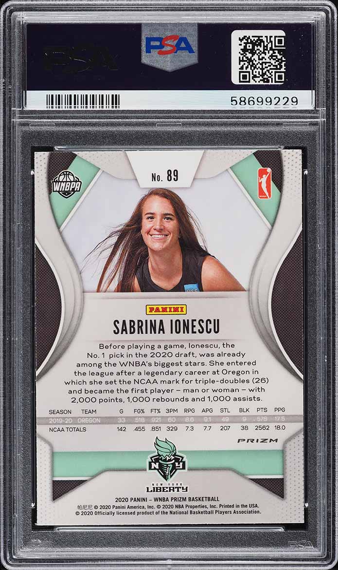 2020 Panini Prizm WNBA Ruby Wave Sabrina Ionescu ROOKIE #89 PSA 10 GEM MINT