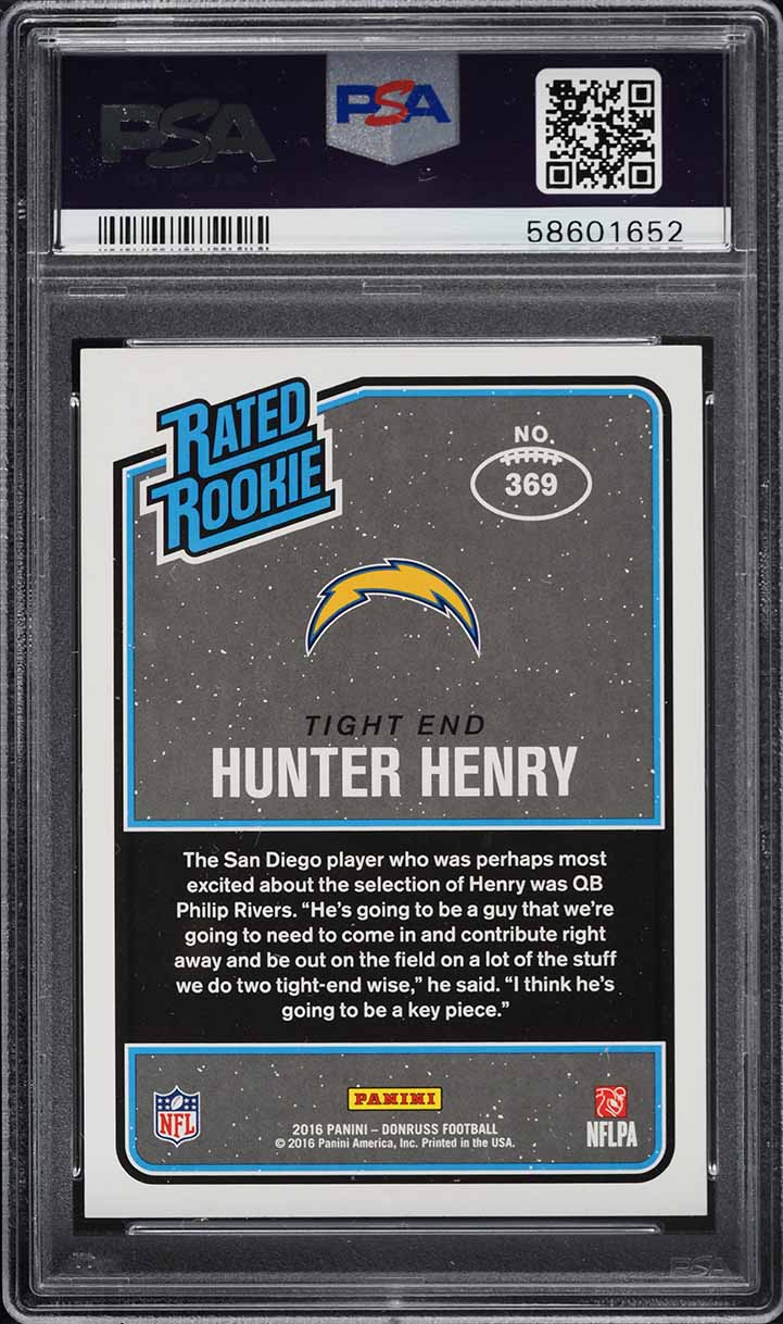 2016 Donruss Football Hunter Henry ROOKIE #369 PSA 9 MINT