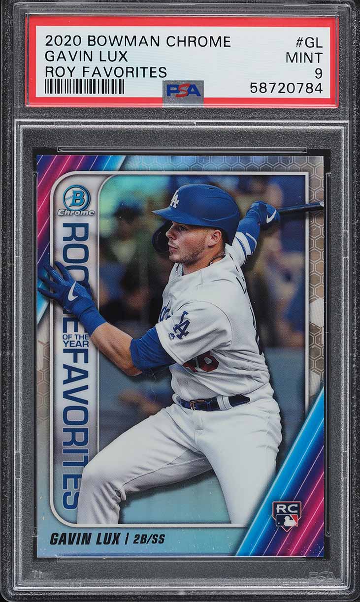 2020 Bowman Chrome ROY Favorites Gavin Lux ROOKIE #GL PSA 9 MINT