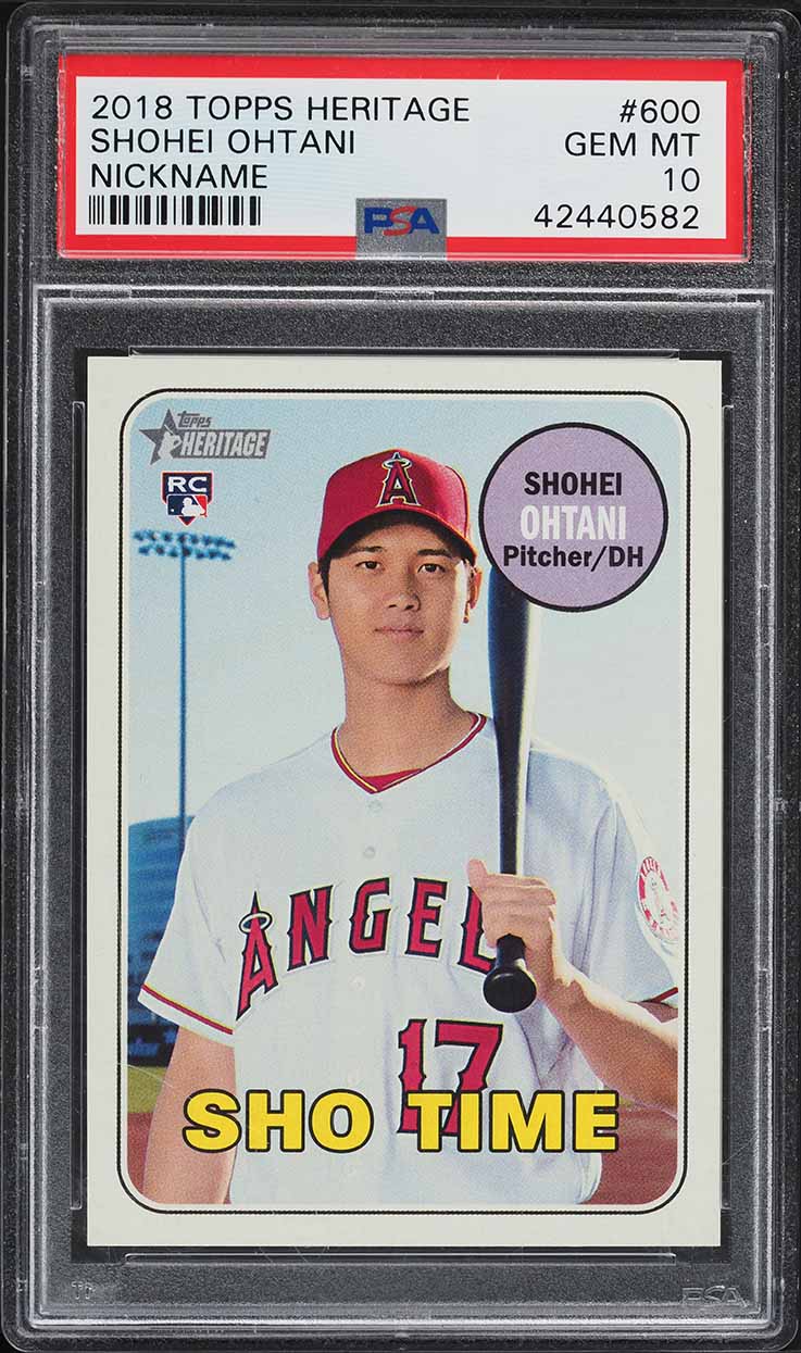 2018 Topps Heritage Nickname Shohei Ohtani ROOKIE #600 PSA 10 GEM MINT