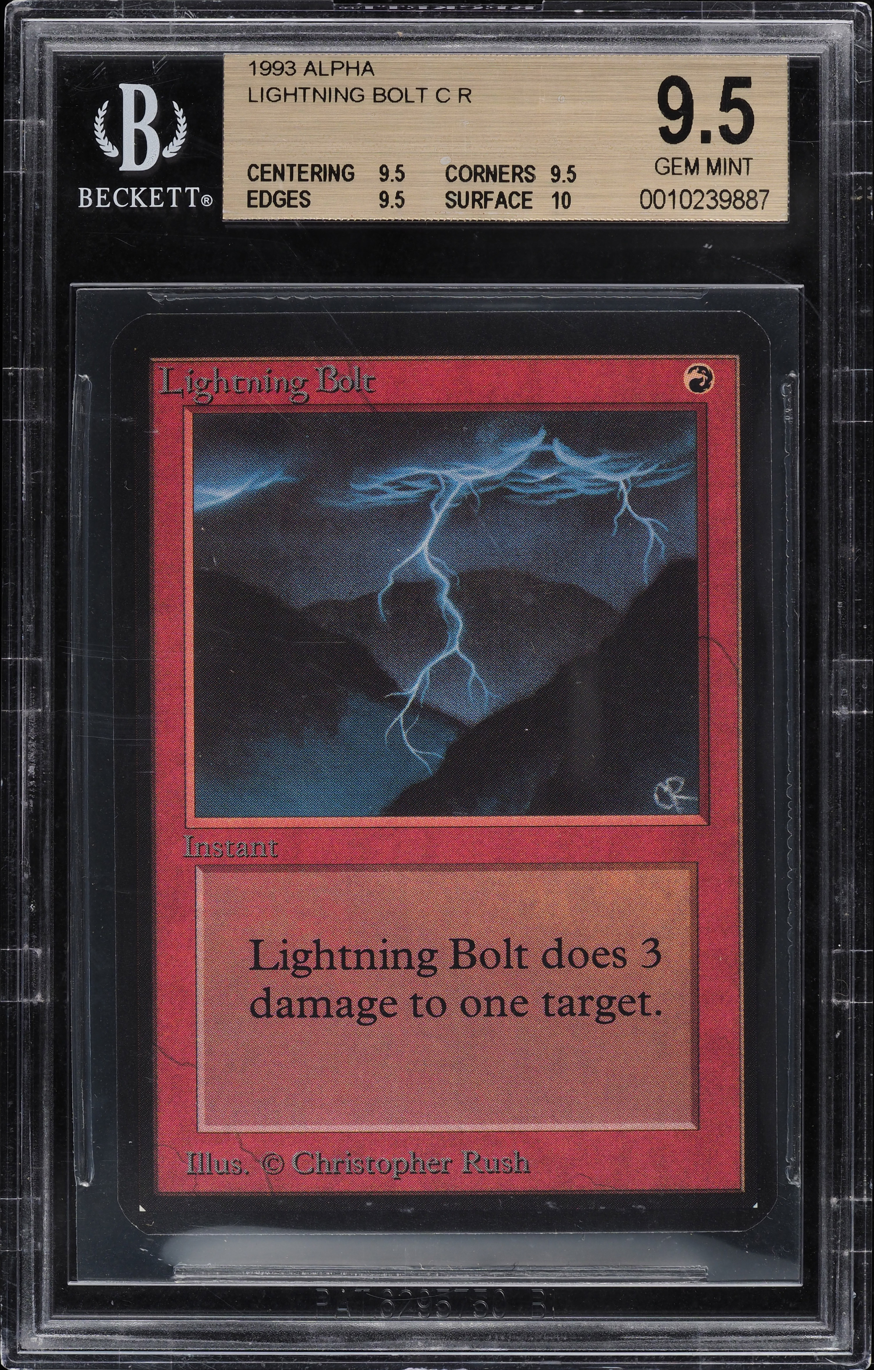 1993 Magic The Gathering MTG Alpha Lightning Bolt C R BGS 9.5 GEM