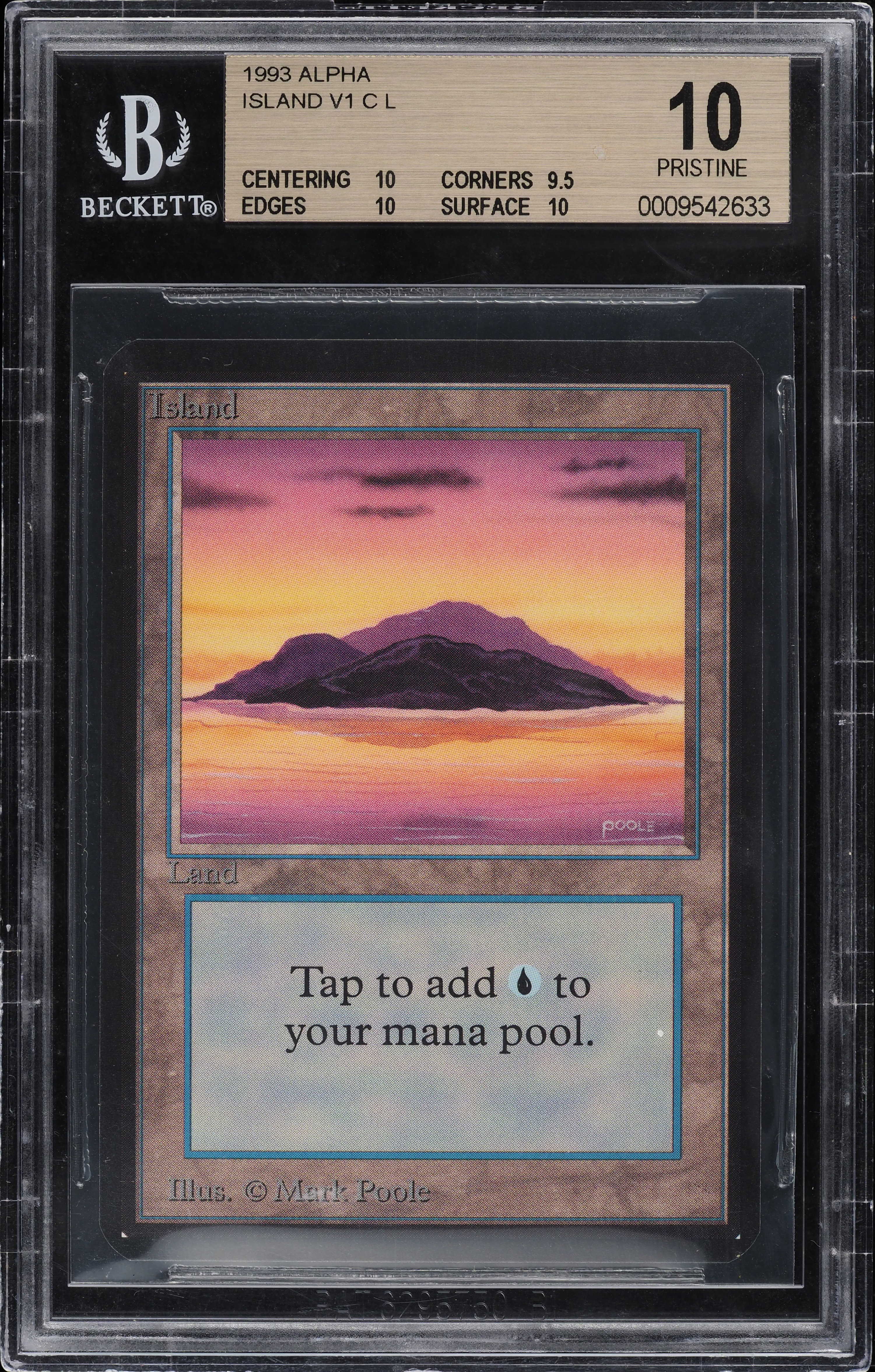 1993 Magic The Gathering MTG Alpha Island V1 C L BGS 10 PRISTINE