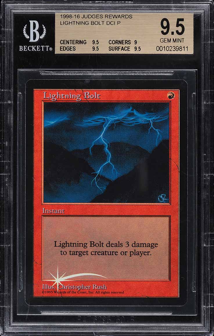 1993 Magic The Gathering MTG Alpha Lightning Bolt C R BGS 9.5 GEM