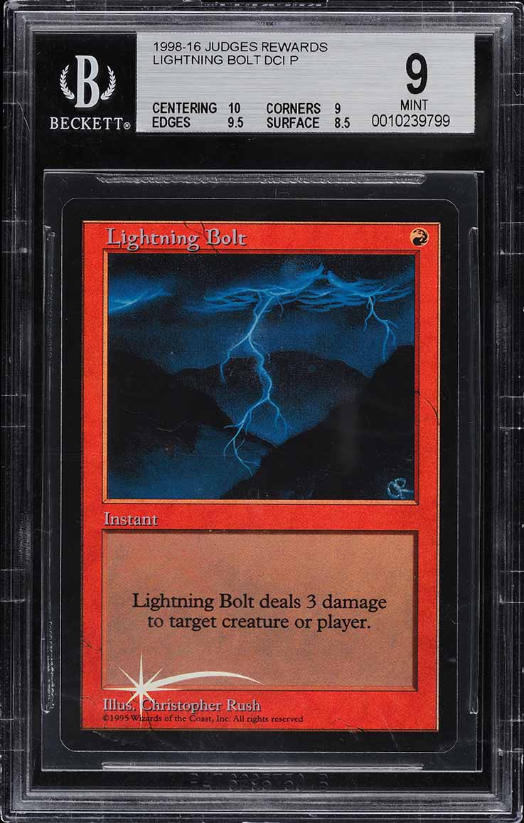 1993 Magic The Gathering MTG Alpha Lightning Bolt C R BGS 9.5 GEM