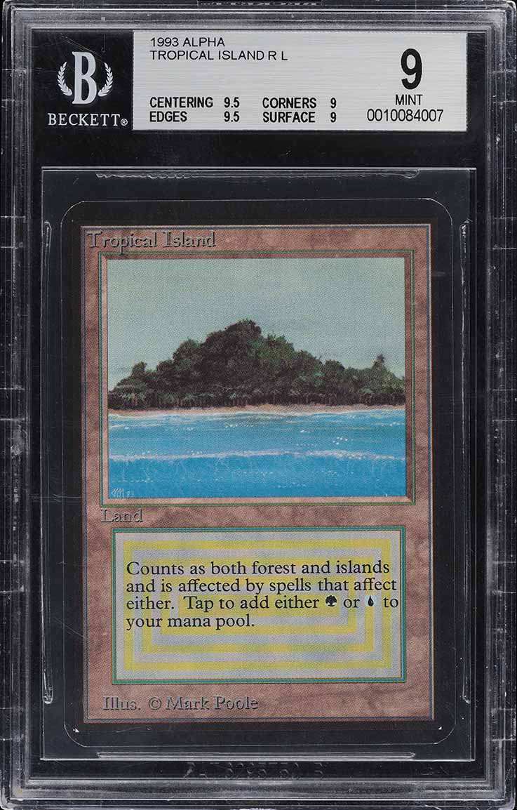 マジック：ザ・ギャザリング Tropical  LEB BGS9 1993 Magic The Gathering MTG Alpha Tropical Island R L BGS 9 MINT