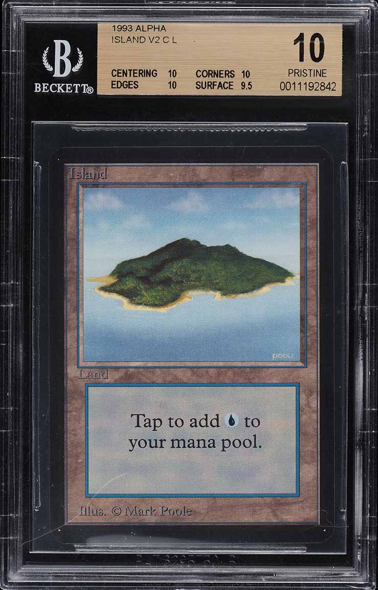 1993 Magic The Gathering MTG Alpha Island V2 C L BGS 10 PRISTINE