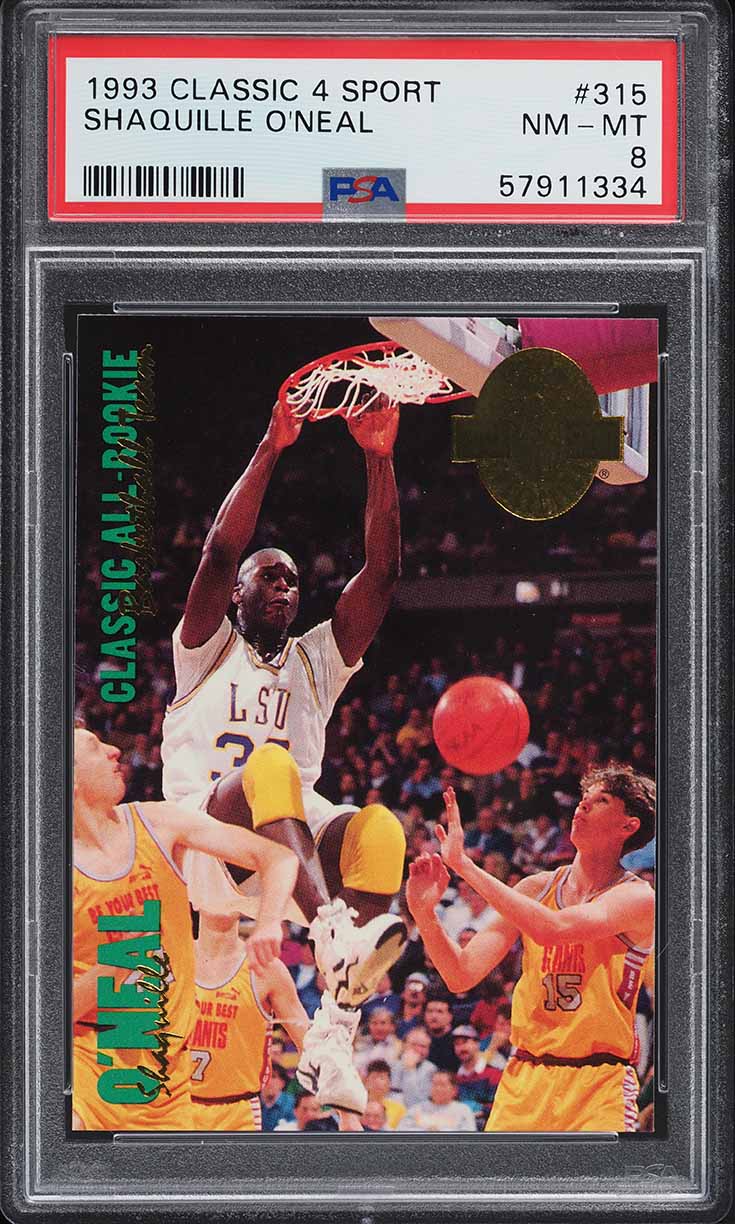 1993 Classic 4 Sport Shaquille O'Neal #315 PSA 8 NM-MT