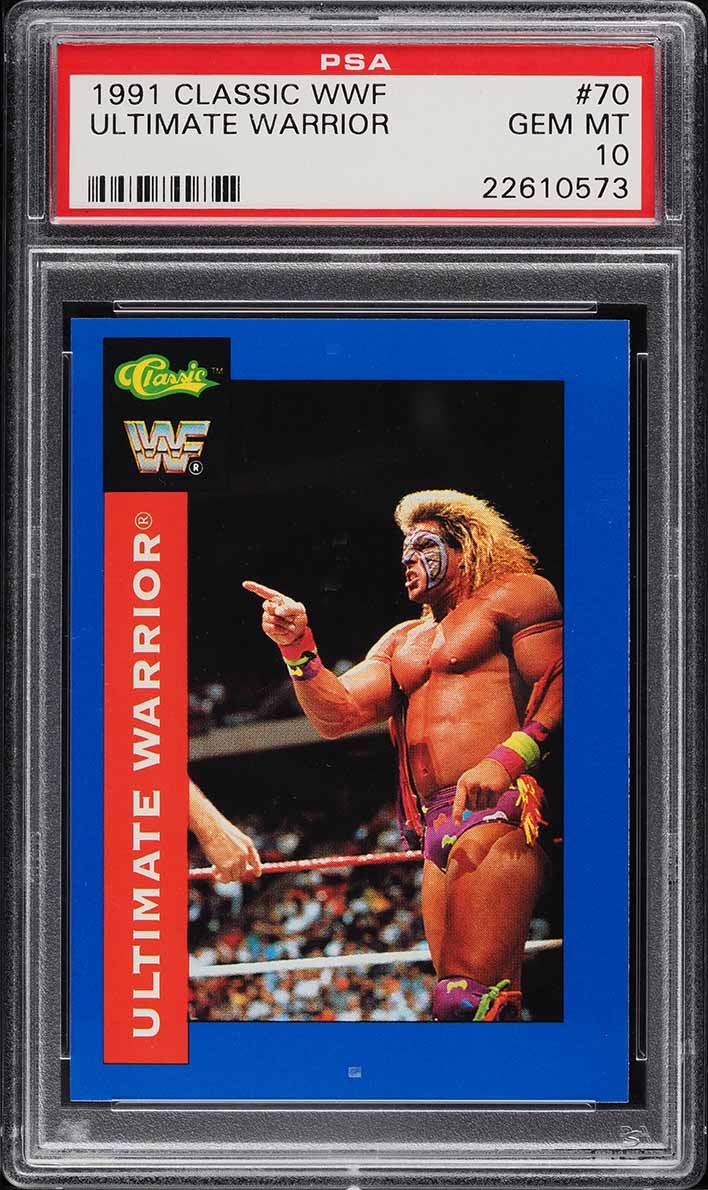 1991 Classic WWF Ultimate Warrior #70 PSA 10 GEM MINT on Fanatics