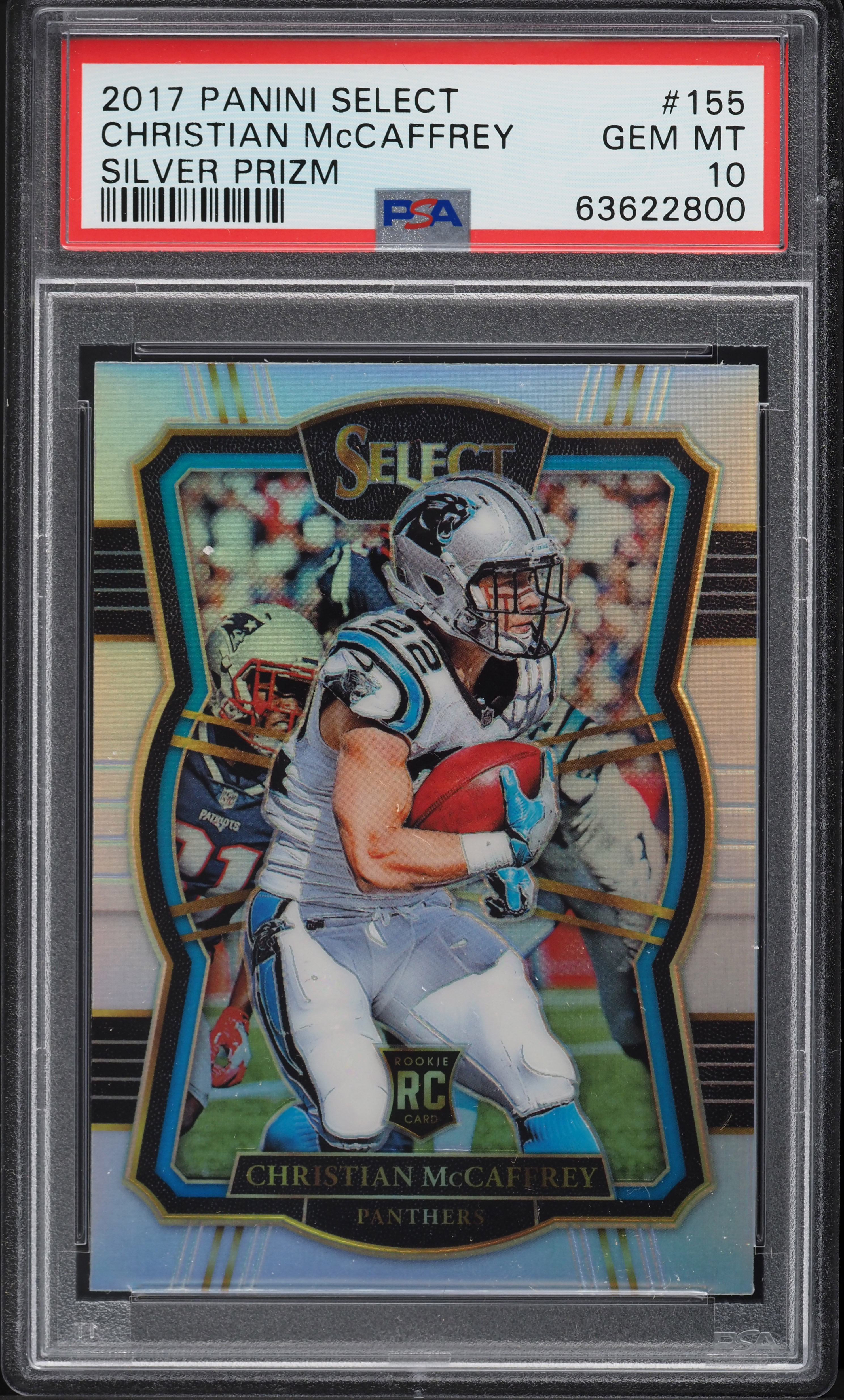 2017 Select Premier Level Silver Prizm Christian McCaffrey ROOKIE