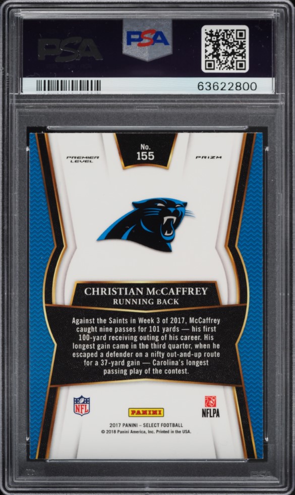 2017 Select Premier Level Silver Prizm Christian McCaffrey ROOKIE