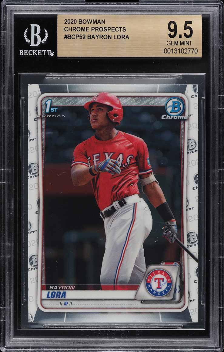 2020 Bowman Chrome Prospects Bayron Lora ROOKIE #BCP-52 BGS 9.5 GEM MINT