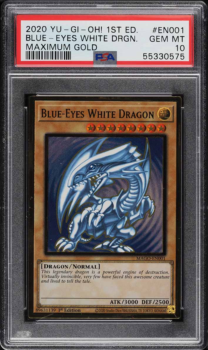 2020 Yu-Gi-Oh! Maximum Gold 1st Edition Blue Eyes White Dragon PSA 10 GEM MINT